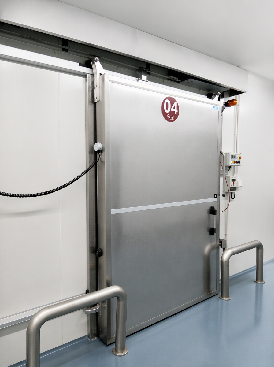 MTH Industrial Cold Storage Sliding Door SUS304 Stainless Steel Anti-Freeze Heating Frame Walk In Freezer Sliding Door