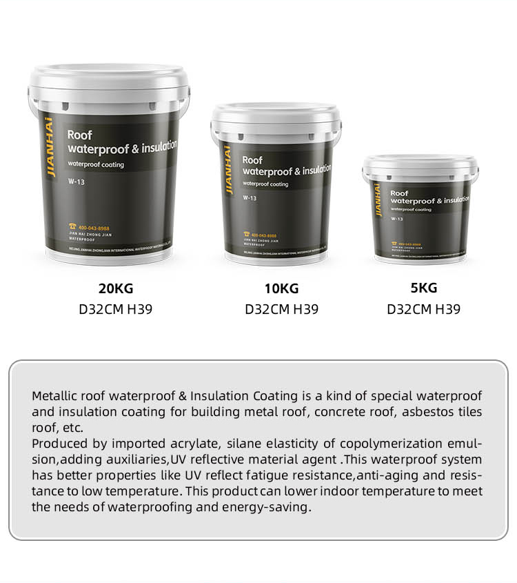 Cold Applied Acrylic Roof Coating for Metal Roof Flashing Seam Joint and Gutter Waterproofing Repair