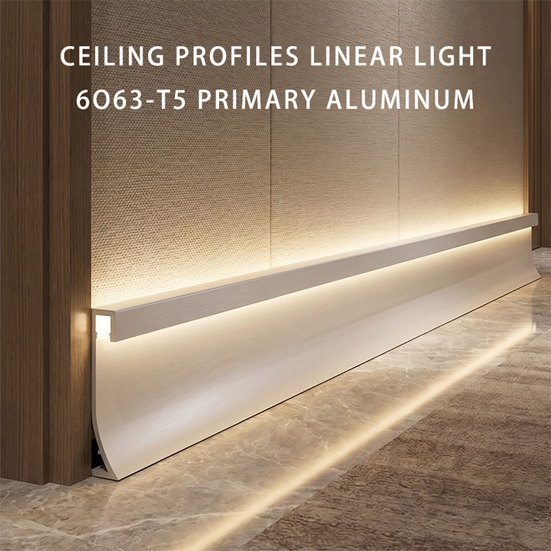 LED Skirting Board Factory's Modern Aluminum Skirting with Lights Wall Trims with Lamp Decor Strip Floor Corner Trims for Hotel