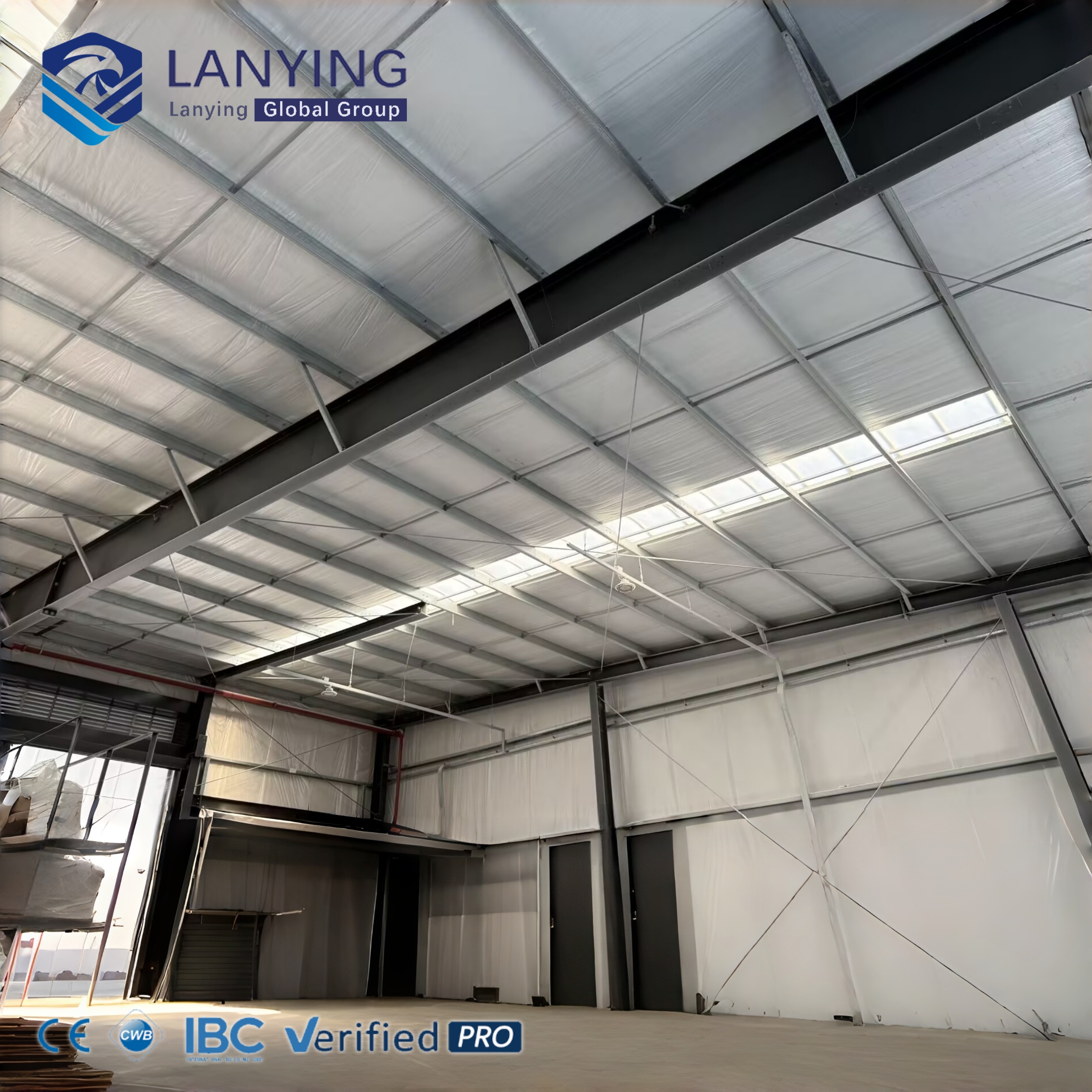 Custom Prefabricated Steel Structure Workshop Solid H-shape Steel Beam Galvanized Purlins Roofing System Wall Panels Office