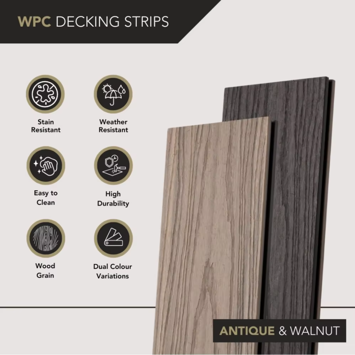 WPC Extrusion Tough Composite Decking Structural Synthetic Lumber Custom Professionally Constructed Modern Click Outdoor Decking