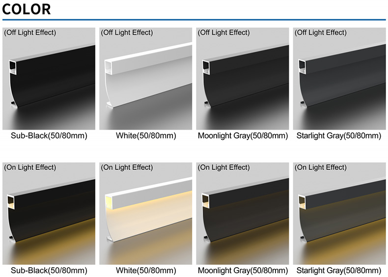 LED Skirting Board Factory's Modern Aluminum Skirting with Lights Wall Trims with Lamp Decor Strip Floor Corner Trims for Hotel