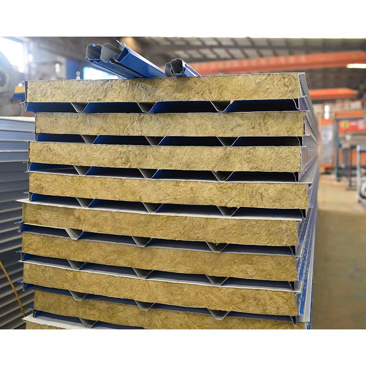 Rock Wool Metal Warehouse Roof Continuous Structural Tile Sandwich Panel Waterproofing Eco-Friendly