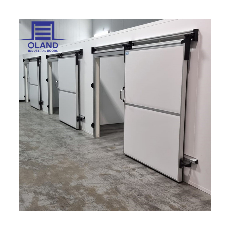 Automatic Cold Storage Door PU Sandwich Panel Thermal Insulation Stainless Steel Hinged Sliding Safety System Electric Side