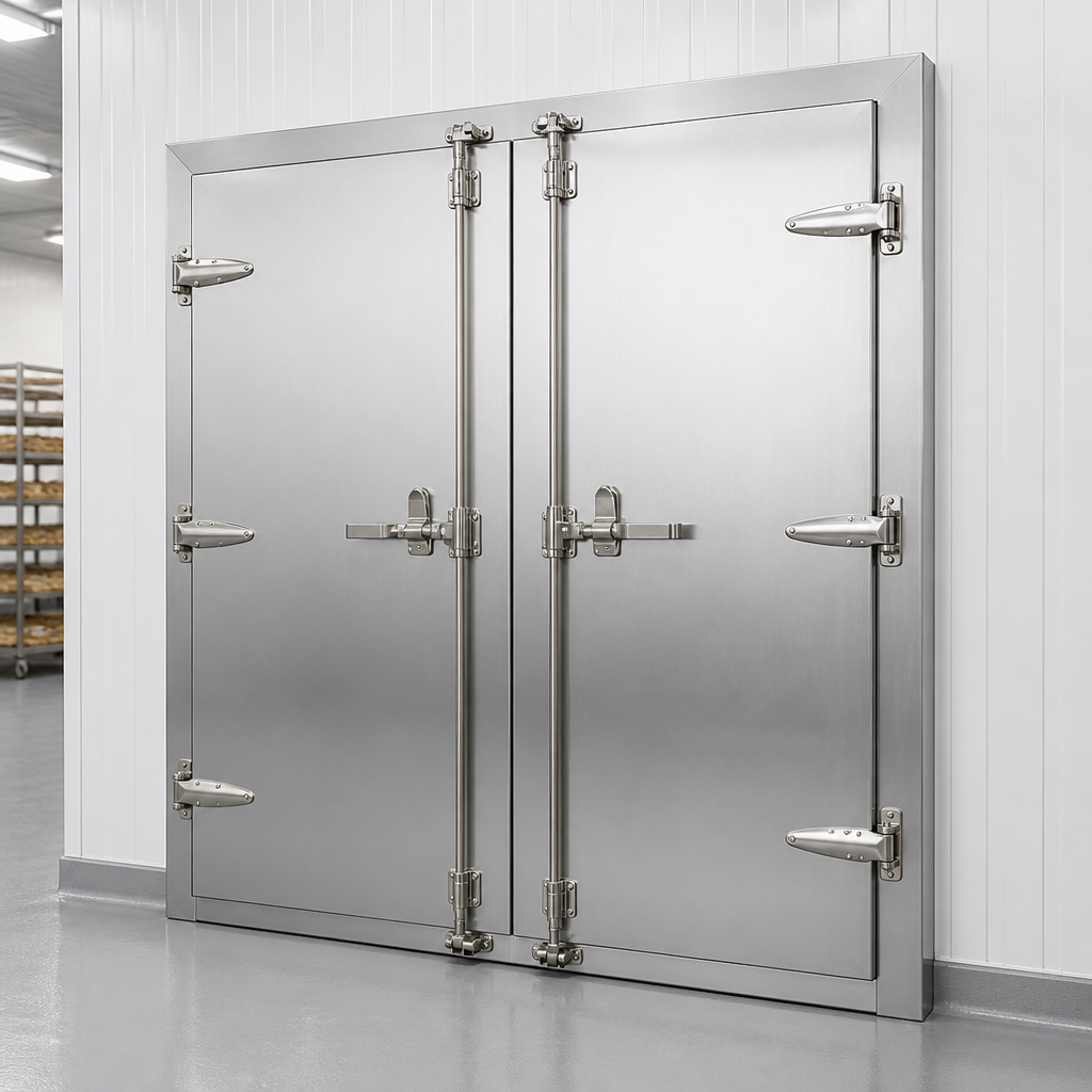Commercial Double Cold Storage Room Hinged Door Swing Container Doors Warehouse CRYOMAX 304 Stainless Steel