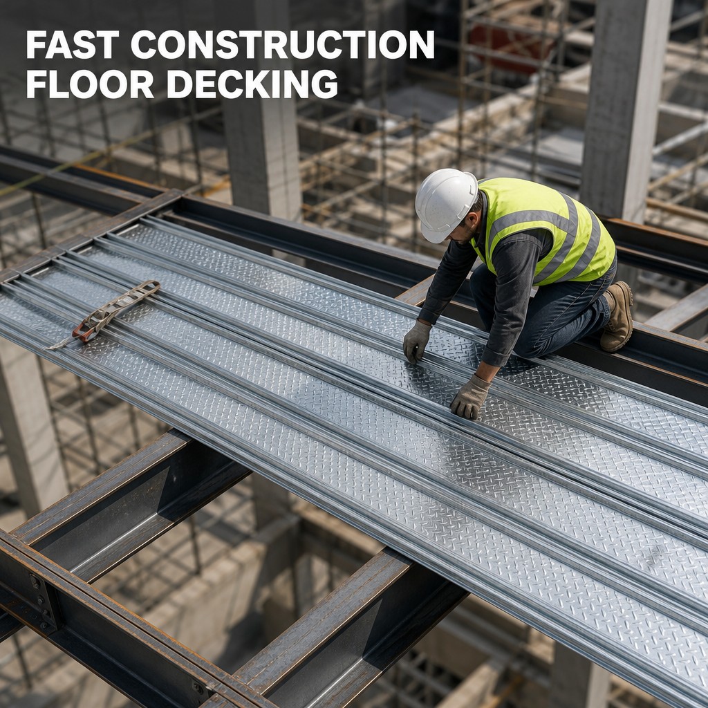 Cold Rolled Galvanized Steel Floor Decking Formwork Free Structural Metal Decking Panel for Large Scale Construction