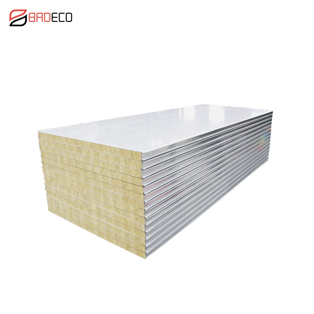 Customized Width 500 To 1120 Rockwool Panel A1 Fire Resistance Insulated Rockwool Board Wall Panels