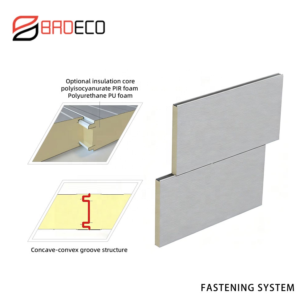 Insulated Partition Single Slot Cold Storage Wall Sandwich Panels For Internal Division Of Warehouse