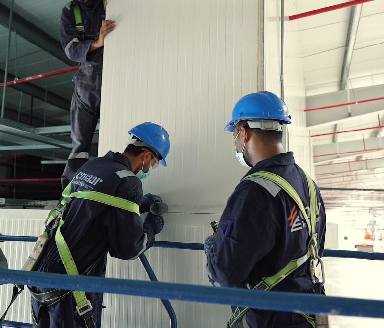 High speed metal decking sheet roll former at Emaar factory