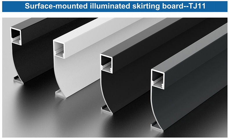 LED Skirting Board Factory's Modern Aluminum Skirting with Lights Wall Trims with Lamp Decor Strip Floor Corner Trims for Hotel