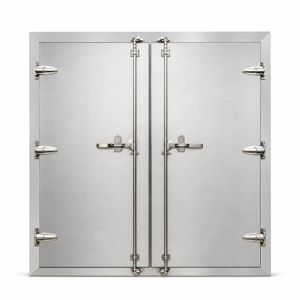 Commercial Double Cold Storage Room Hinged Door Swing Container Doors Warehouse CRYOMAX 304 Stainless Steel
