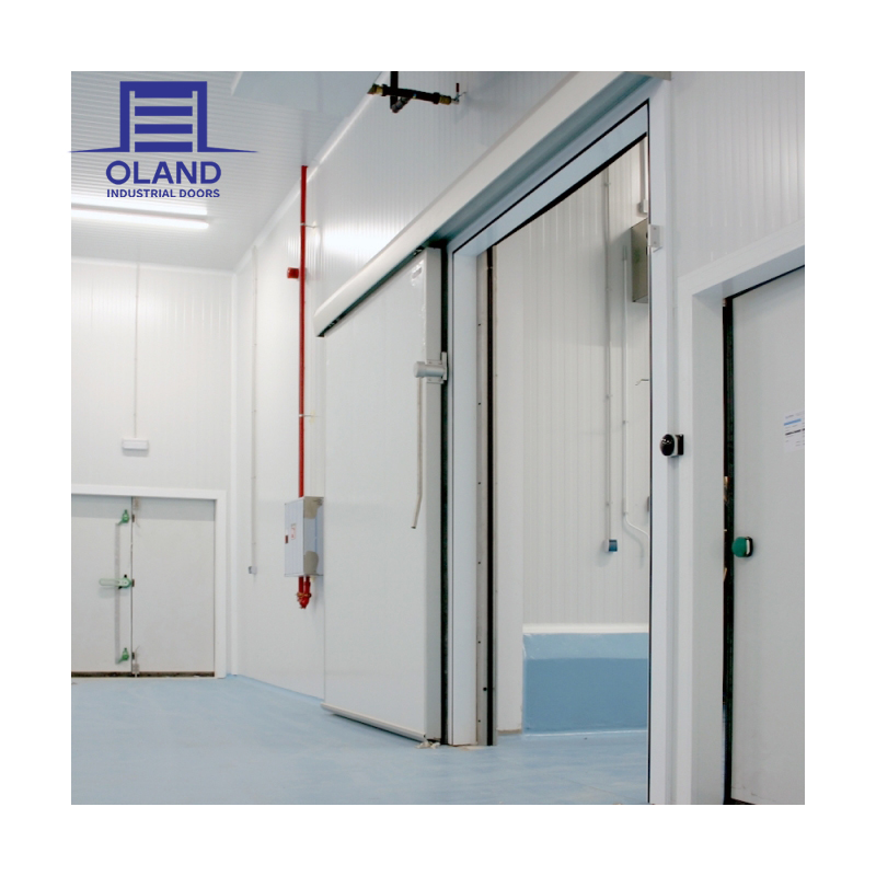 Automatic Cold Storage Door PU Sandwich Panel Thermal Insulation Stainless Steel Hinged Sliding Safety System Electric Side