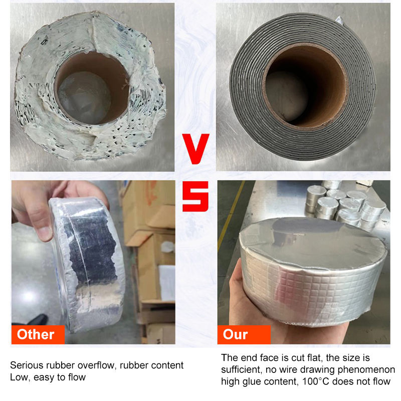 Aluminum Foil Butyl Rubber Flashing Tape Roof Wall Crack Leak Repair Waterproof Sealant Tape