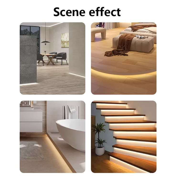 LED Skirting Board Factory's Modern Aluminum Skirting with Lights Wall Trims with Lamp Decor Strip Floor Corner Trims for Hotel