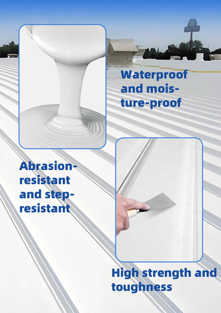 Cold Applied Acrylic Roof Coating for Metal Roof Flashing Seam Joint and Gutter Waterproofing Repair