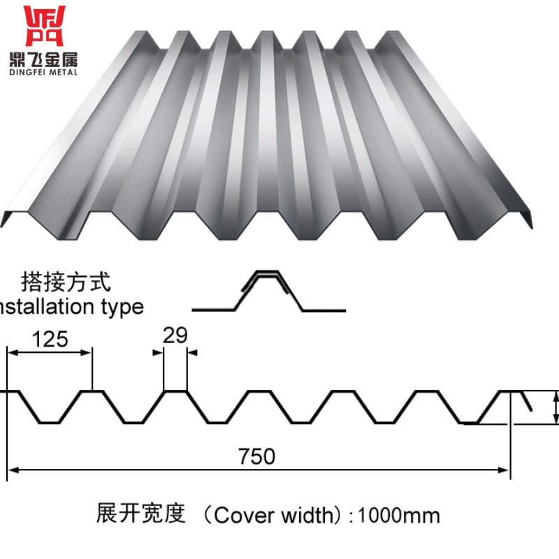 0.4mm YX25-205-820 Exposed Fastener Color Steel Wall Panel RAL9002 Cold Chain Warehouse Cladding