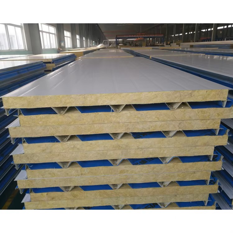 Rock Wool Metal Warehouse Roof Continuous Structural Tile Sandwich Panel Waterproofing Eco-Friendly