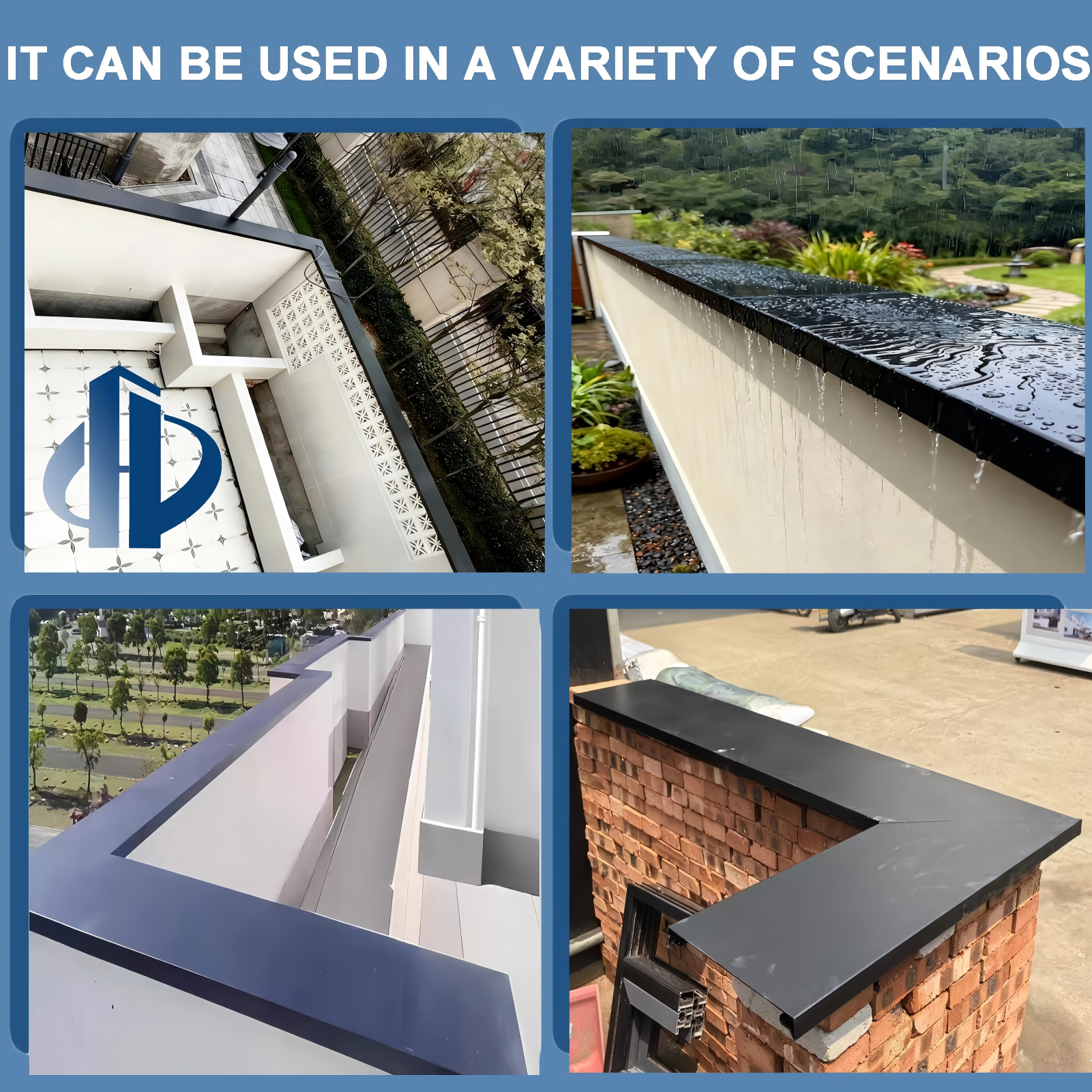 Modern-Design Customizable Aluminum Drip Edge and Flashing for Walls and Roofs
