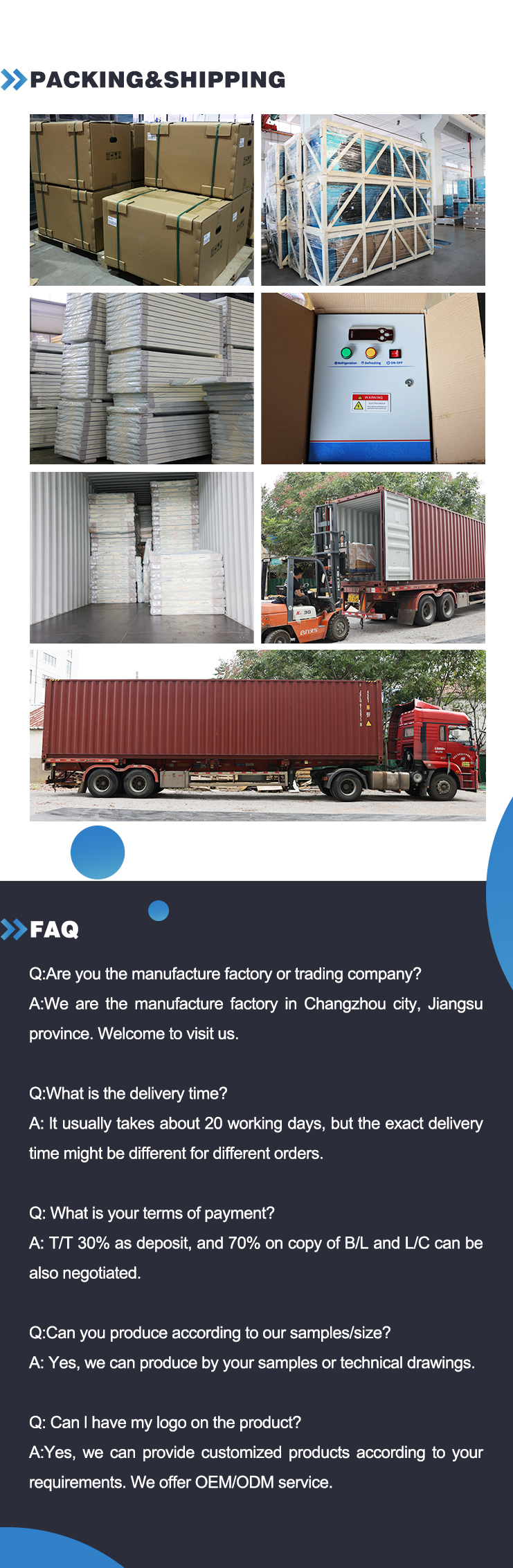 Walk-in cold storage setup