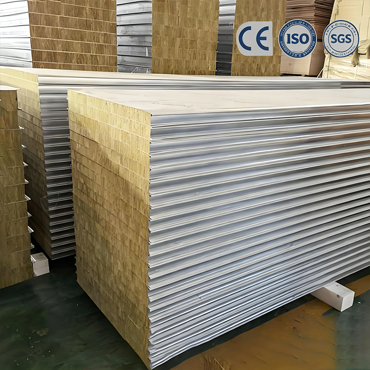 Hot Sale High Density Modern Eco-Friendly Fire Resistant Rock Wool Sandwich Panels Wholesale For Factory Wall Engineer Projects