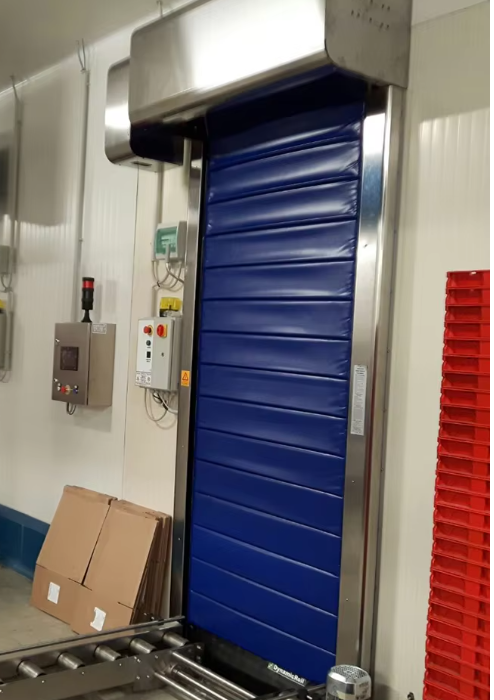 Cold Storage Project Self Repair Impact Resistant Cold Room Door Thermal Seal Insulated PVC Fiberglass High Speed Doors