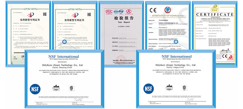 CE and NSF International Quality Certifications