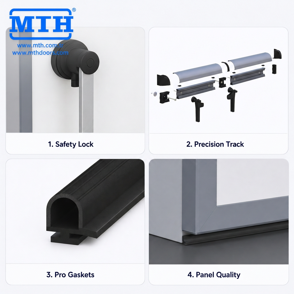MTH Industrial Cold Storage Sliding Door SUS304 Stainless Steel Anti-Freeze Heating Frame Walk In Freezer Sliding Door