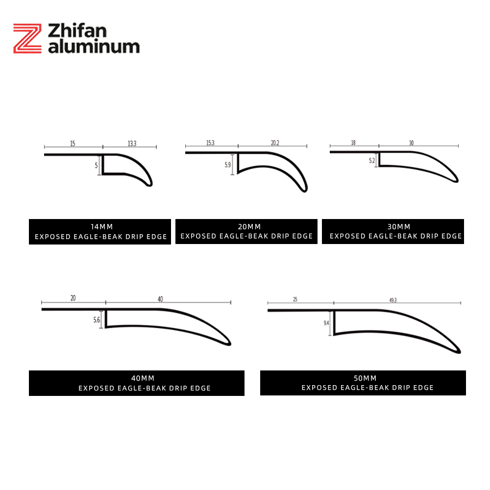 Aluminium Alloy Eagle Beak Drip Edge Metal Roof Eave Rain Water Flashing Trim Wall Fascia Outdoor Corner Protection