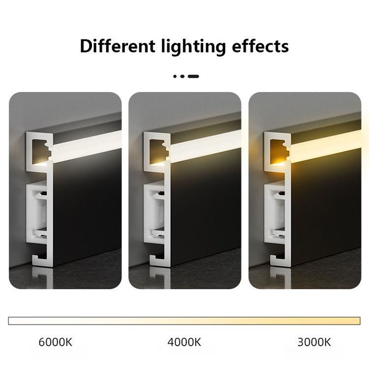 LED Skirting Board Factory's Modern Aluminum Skirting with Lights Wall Trims with Lamp Decor Strip Floor Corner Trims for Hotel