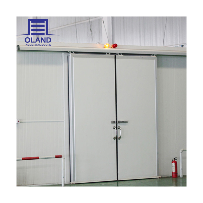 Automatic Cold Storage Door PU Sandwich Panel Thermal Insulation Stainless Steel Hinged Sliding Safety System Electric Side