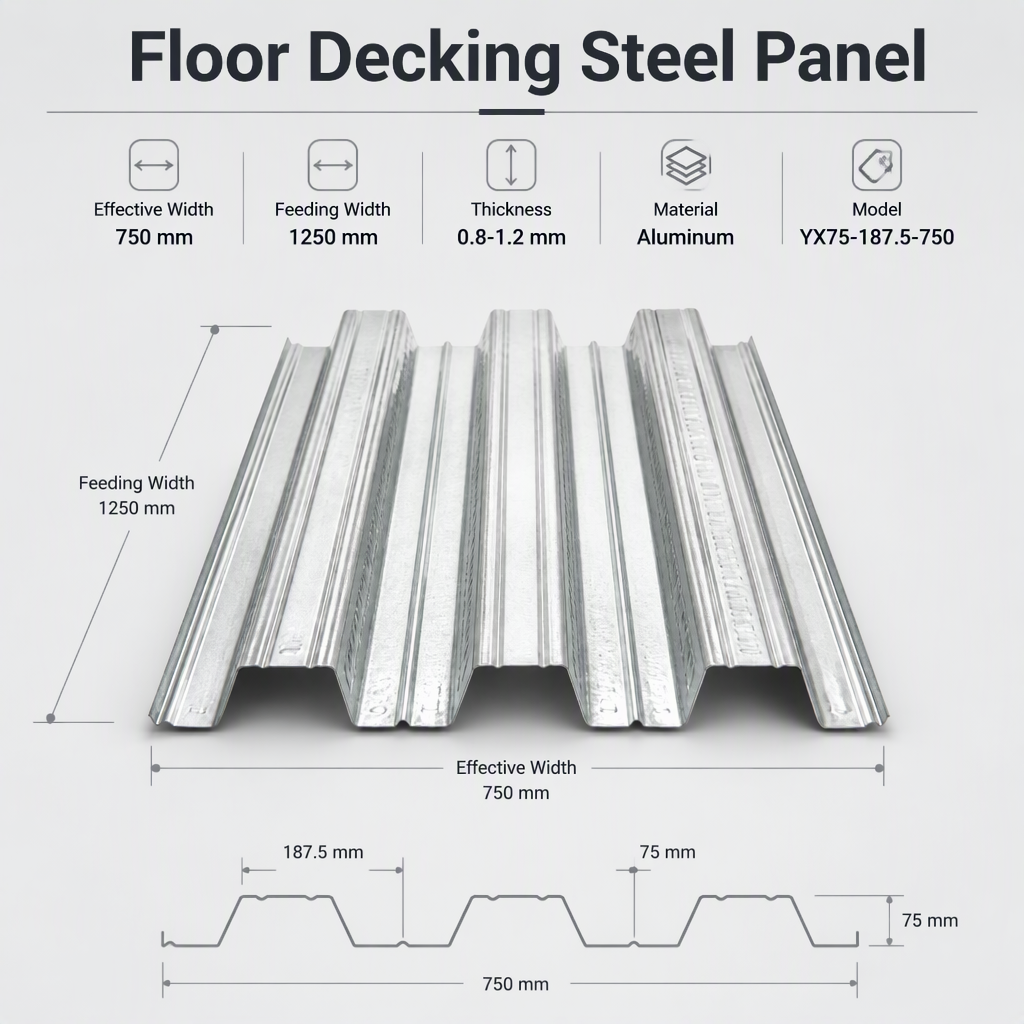 Galvanized Alloy Corrugated Industrial Design Steel Floor Decking Panel Building Material for Roof and Structural Framing