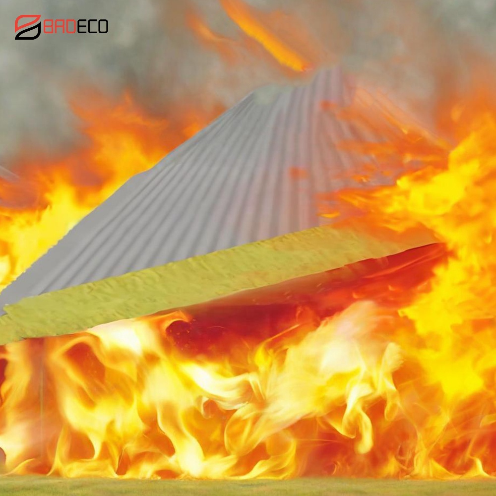 Customized Width 500 To 1120 Rockwool Panel A1 Fire Resistance Insulated Rockwool Board Wall Panels