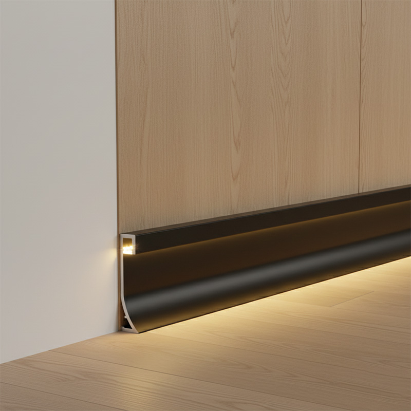 LED Skirting Board Factory's Modern Aluminum Skirting with Lights Wall Trims with Lamp Decor Strip Floor Corner Trims for Hotel