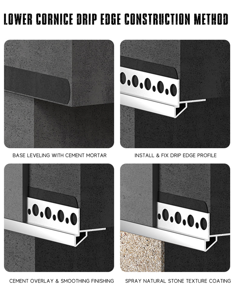 Aluminium Alloy Eagle Beak Drip Edge Metal Roof Eave Rain Water Flashing Trim Wall Fascia Outdoor Corner Protection