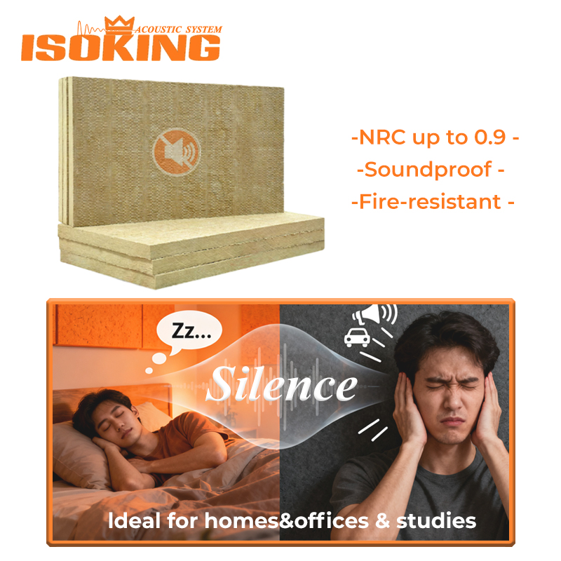 ISOKING 2x4 ft 2x 2 ft Acoustic Mineral Fiber Board Stone Wool Panels Mineral Wool Baffles with High STC Rating