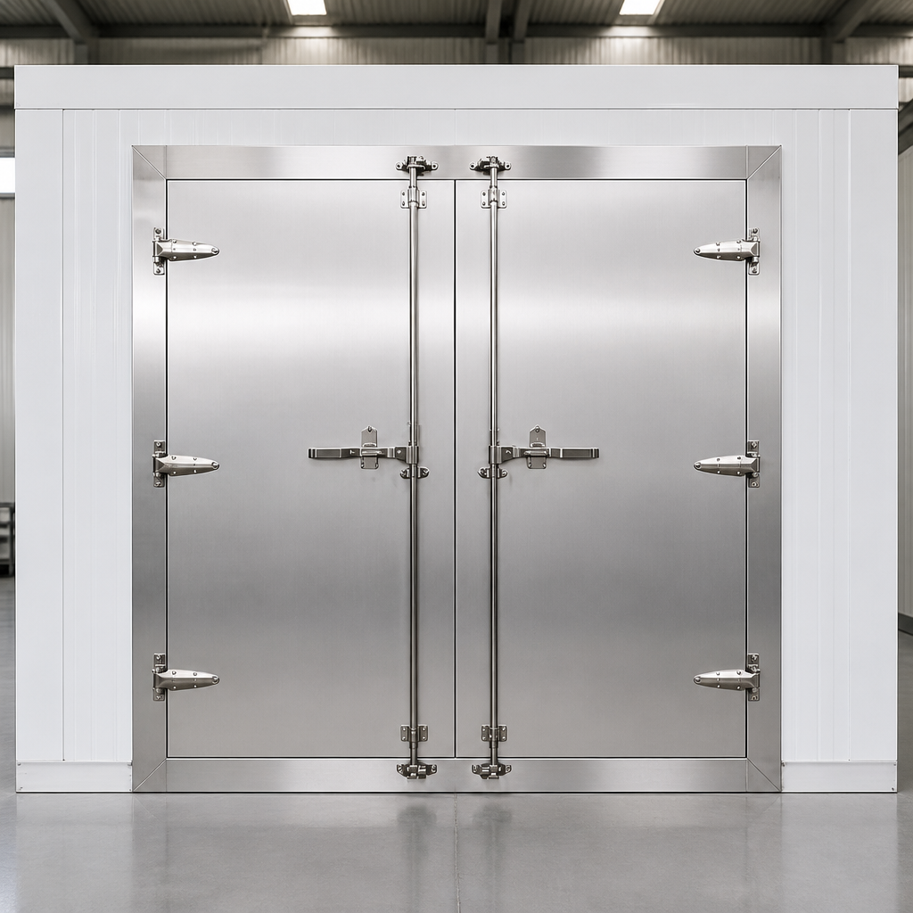 Commercial Double Cold Storage Room Hinged Door Swing Container Doors Warehouse CRYOMAX 304 Stainless Steel
