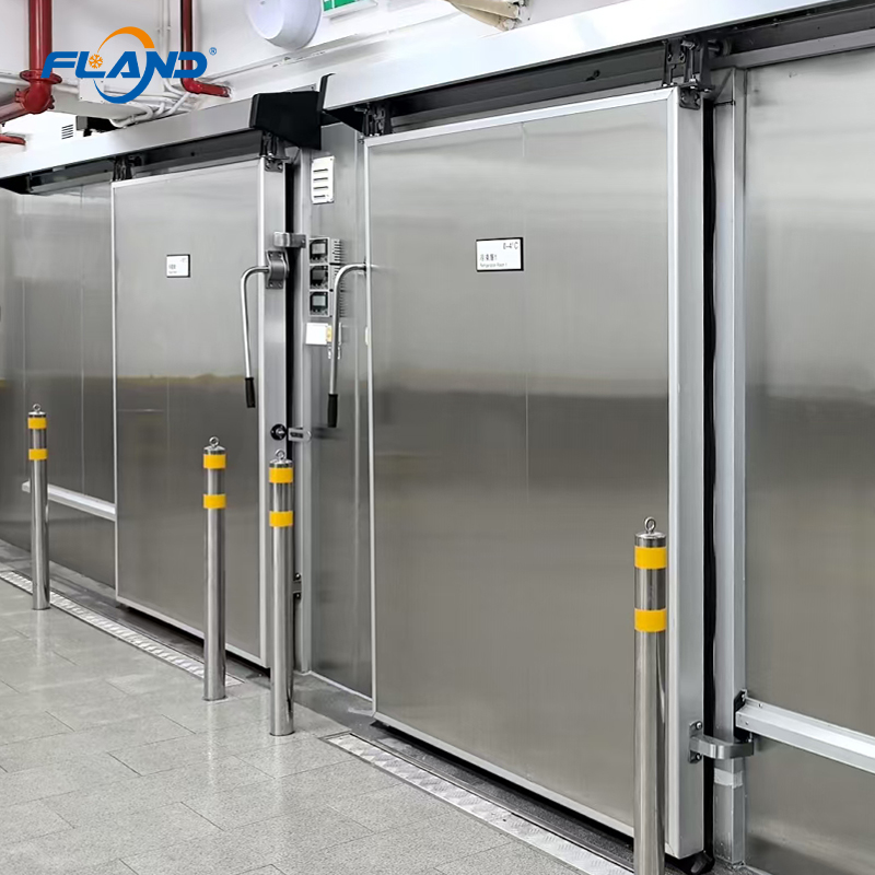 For High Quality Container Cold Room Storage Double Opposing Doors Automatic Sliding Door Copeland Stainless Steel
