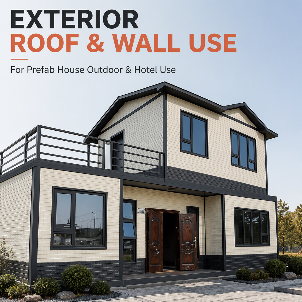 High Quality PIR Insulated Metal Sandwich Exterior Roof Panels for Prefab House Outdoor & Hotel Use