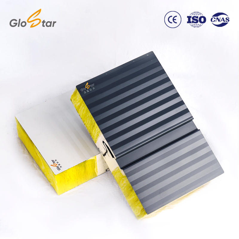 Factory Price Glass Wool Sandwich Panel Fire Resistant Insulated Color Steel Cladding Wall Roof For Warehouse