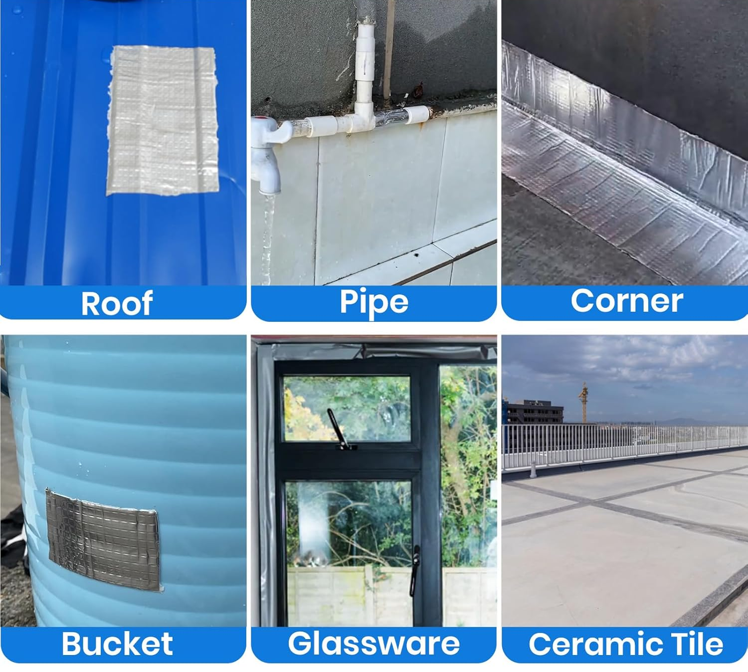 Aluminum Foil Butyl Rubber Flashing Tape Roof Wall Crack Leak Repair Waterproof Sealant Tape