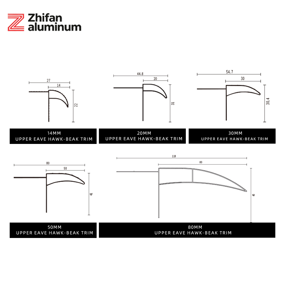 Aluminium Alloy Eagle Beak Drip Edge Metal Roof Eave Rain Water Flashing Trim Wall Fascia Outdoor Corner Protection
