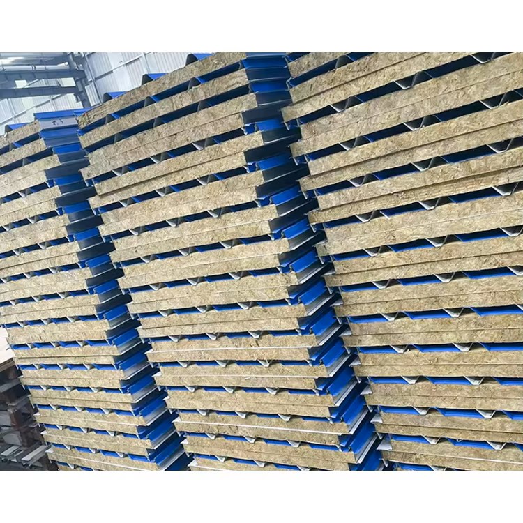 Rock Wool Metal Warehouse Roof Continuous Structural Tile Sandwich Panel Waterproofing Eco-Friendly