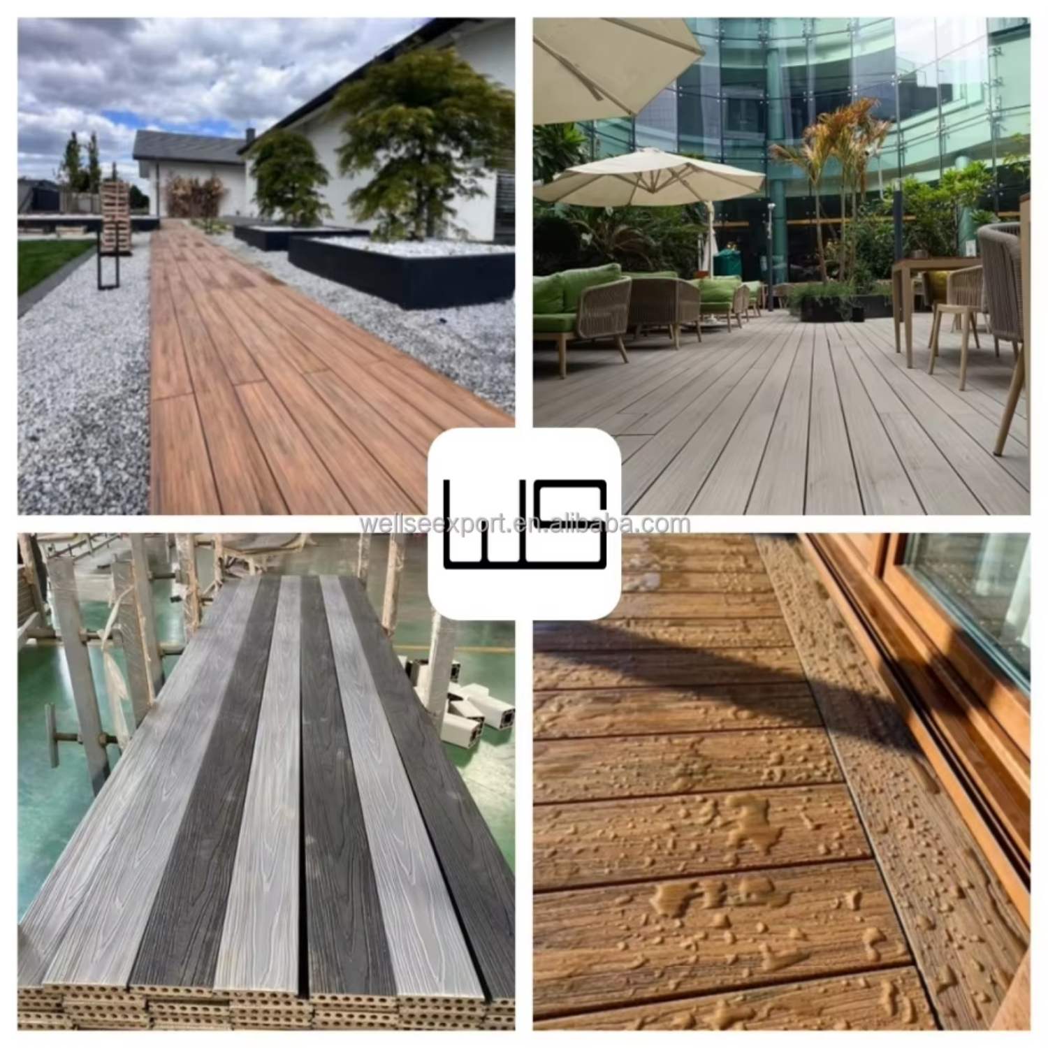 WPC Extrusion Tough Composite Decking Structural Synthetic Lumber Custom Professionally Constructed Modern Click Outdoor Decking