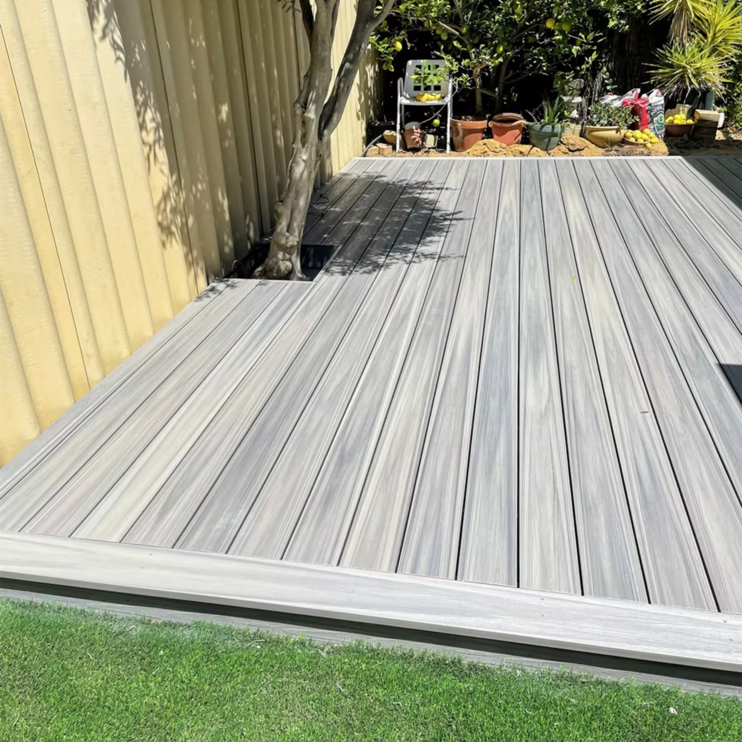 WPC Extrusion Tough Composite Decking Structural Synthetic Lumber Custom Professionally Constructed Modern Click Outdoor Decking
