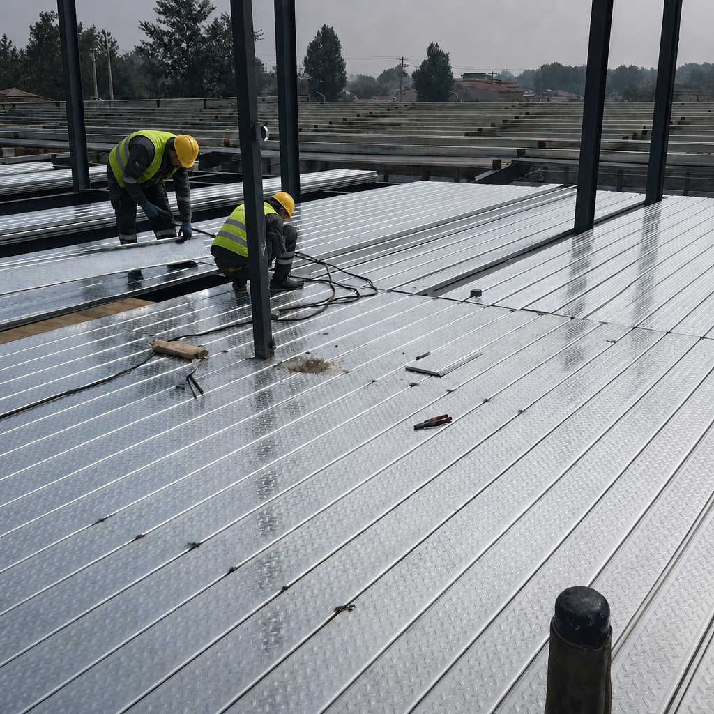Cold Rolled Galvanized Steel Floor Decking Formwork Free Structural Metal Decking Panel for Large Scale Construction